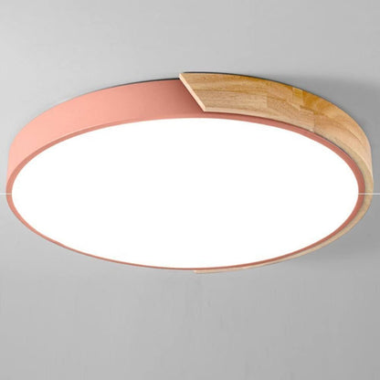 LED Ceiling Light With Wooden Accent Frame