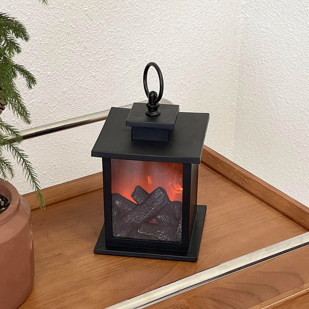 Compact LED Simulated Fireplace Light for Festive Christmas Illuminations and Cosy Ambience