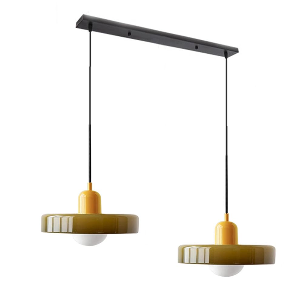 Contemporary Bauhaus Stained Glass Pendant Light with Dual Heads for Stylish Home Illumination