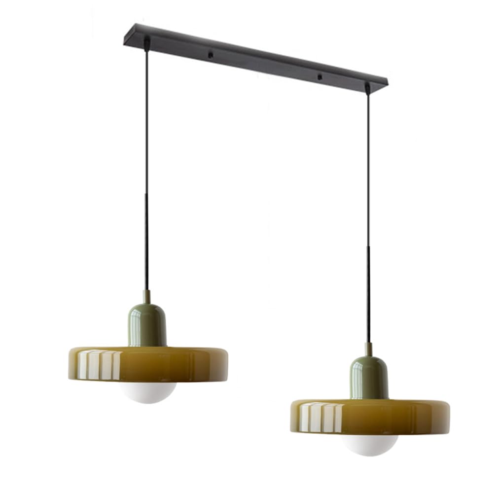 Contemporary Bauhaus Stained Glass Pendant Light with Dual Heads for Stylish Home Illumination