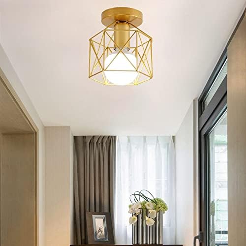 Industrial Iron Art Black Ceiling Light for Hallways - Stylish and Durable Lighting Solution for Modern Interiors