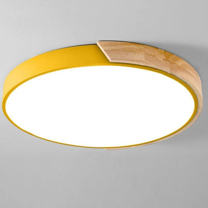LED Ceiling Light With Wooden Accent Frame