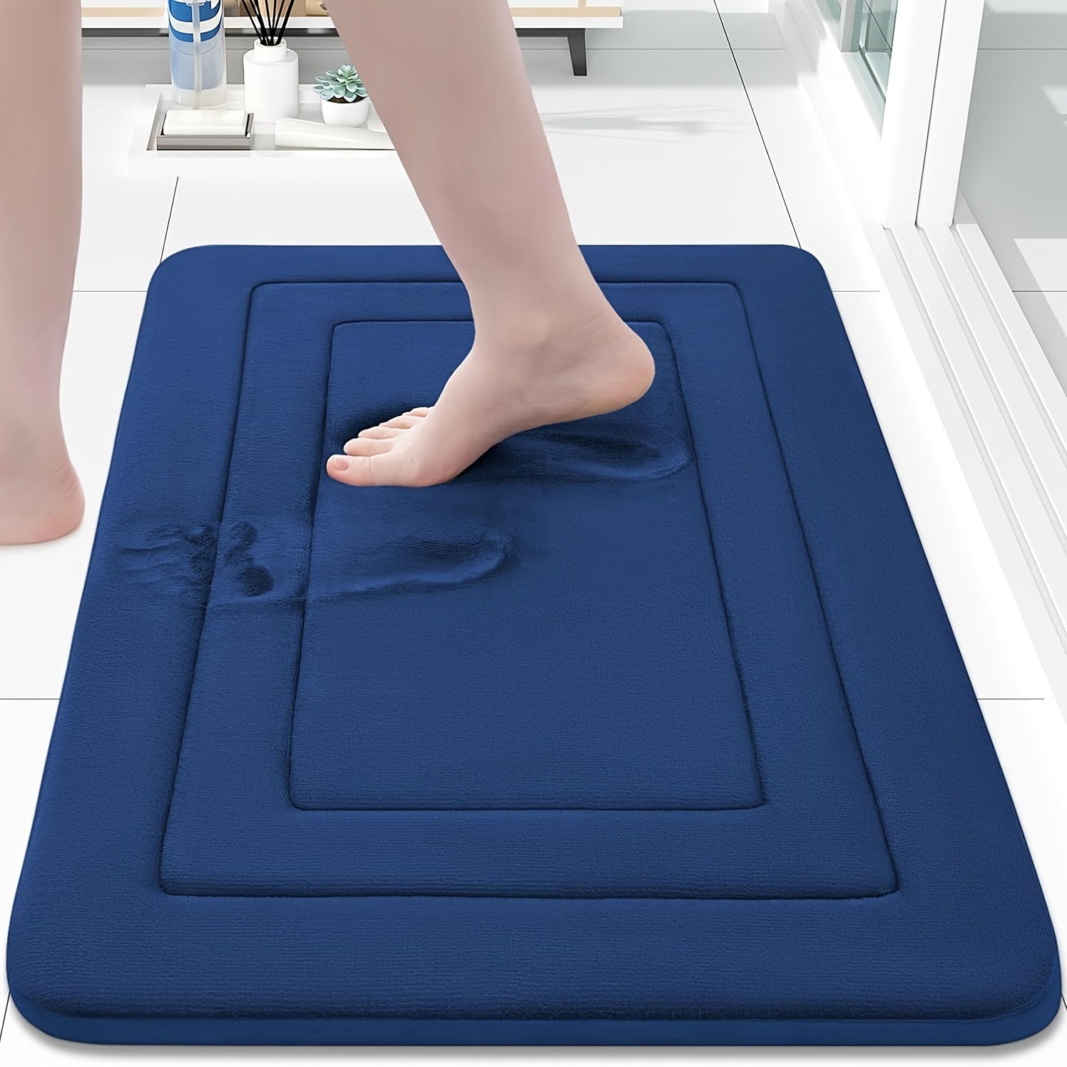 Alfombrilla de baño con acolchado de espuma viscoelástica para mayor comodidad