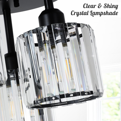 Elegant Modern Crystal Semi-Flush Ceiling Lights