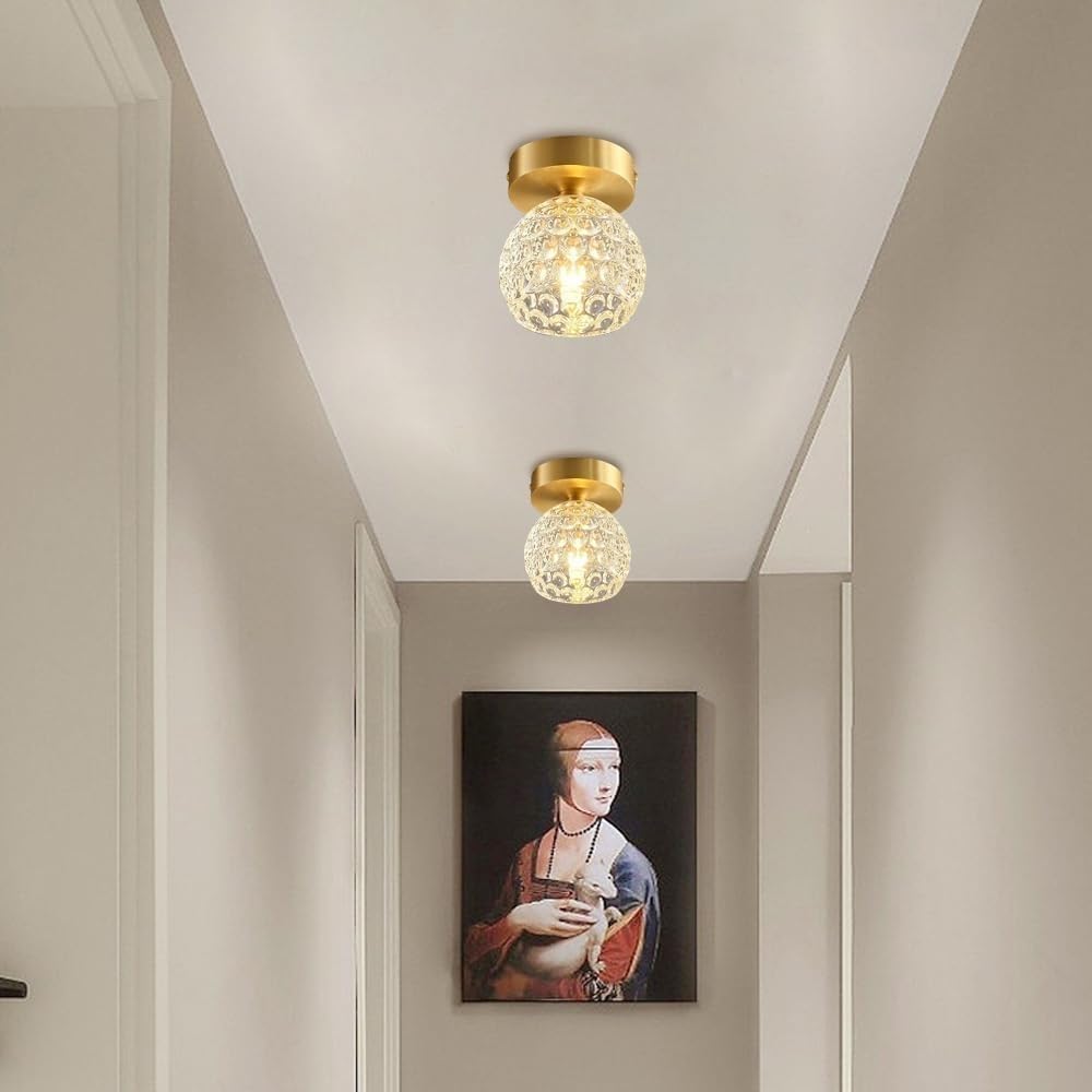 Contemporary Mini Clear Semi-Flush Ceiling Light for Hallway - Stylish and Modern Illumination Solution