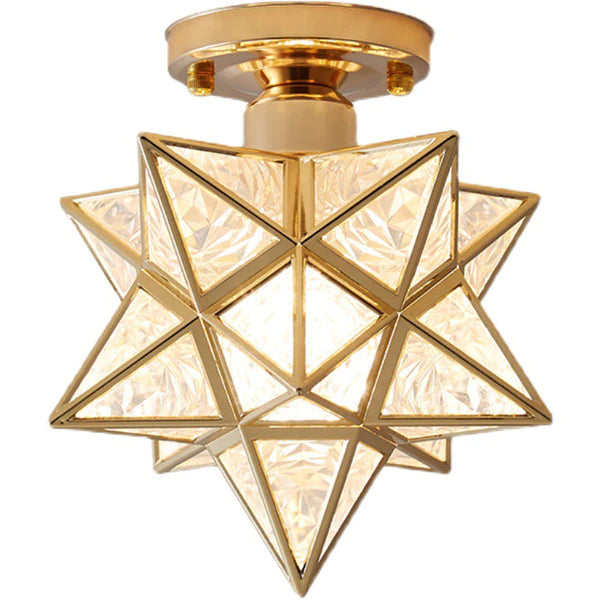 Star-Shaped Semi-Flush Mount Ceiling Light Fixture - Elegant Design for Modern Home Décor and Ambient Lighting Solutions