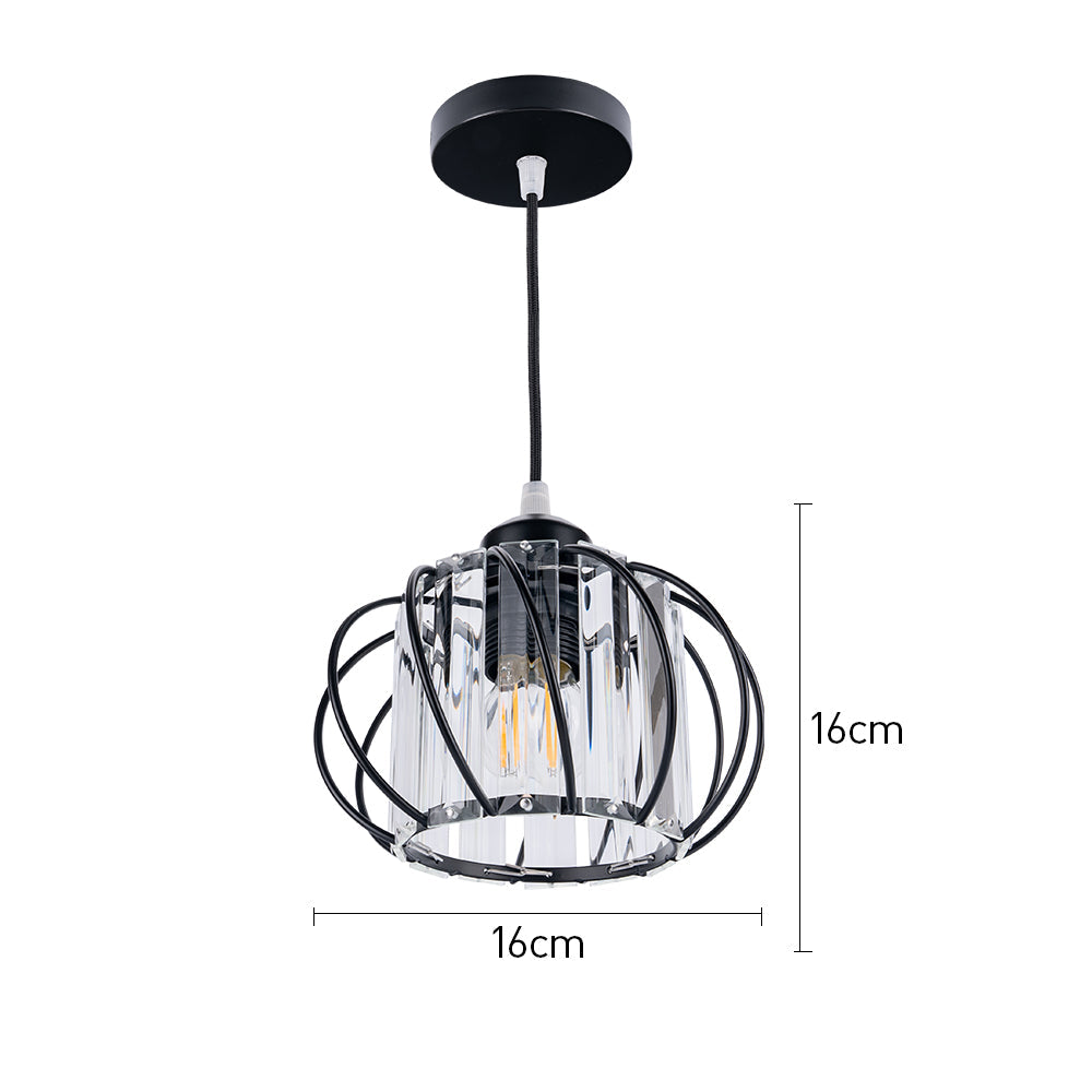 Pendant Light Black Glass Globe Ceiling Fixture