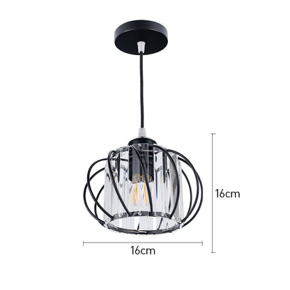 Pendant Light Black Glass Globe Ceiling Fixture