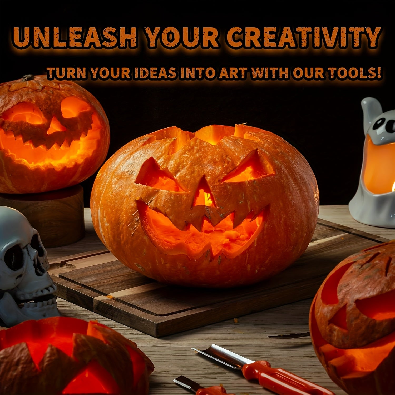 Kit de tallado de calabazas de Halloween para calabazas talladas fácilmente | Herramientas reutilizables