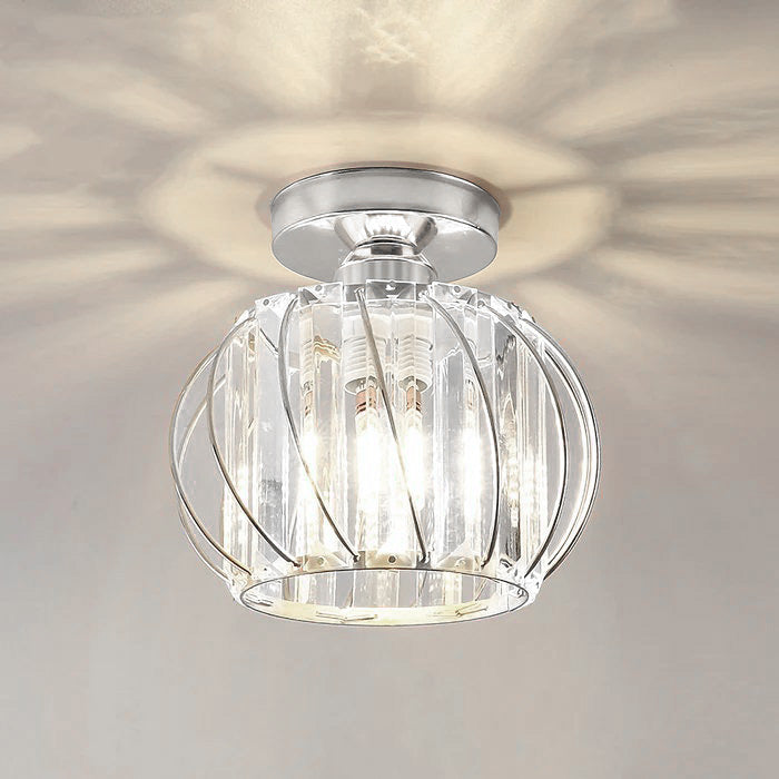 Set of 2 Elegant Glass Ceiling Lights for Hallway - Stylish Luxury Illumination for Home Décor