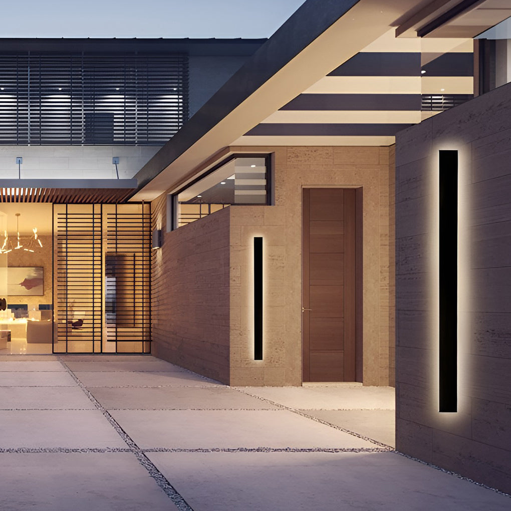 Aplique de pared para exterior moderno LED negro