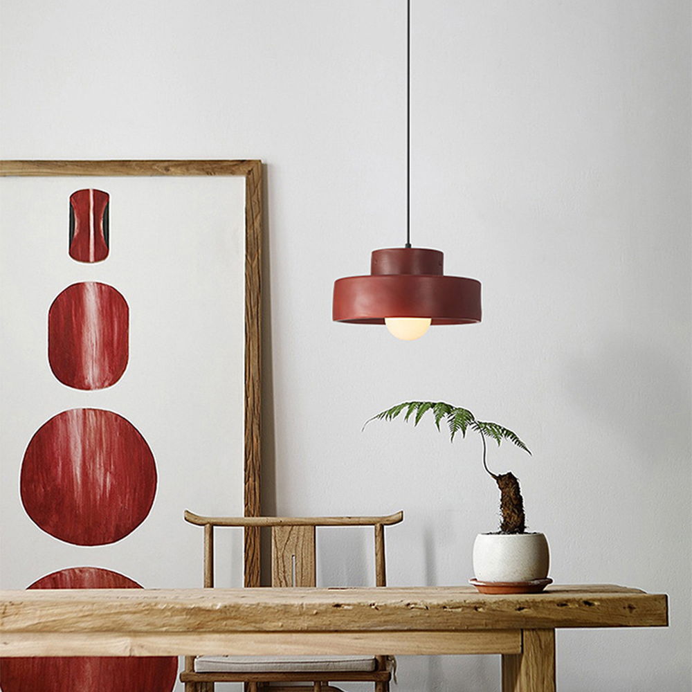 Nordic Geometric Cylindrical Pendant Light Fixture