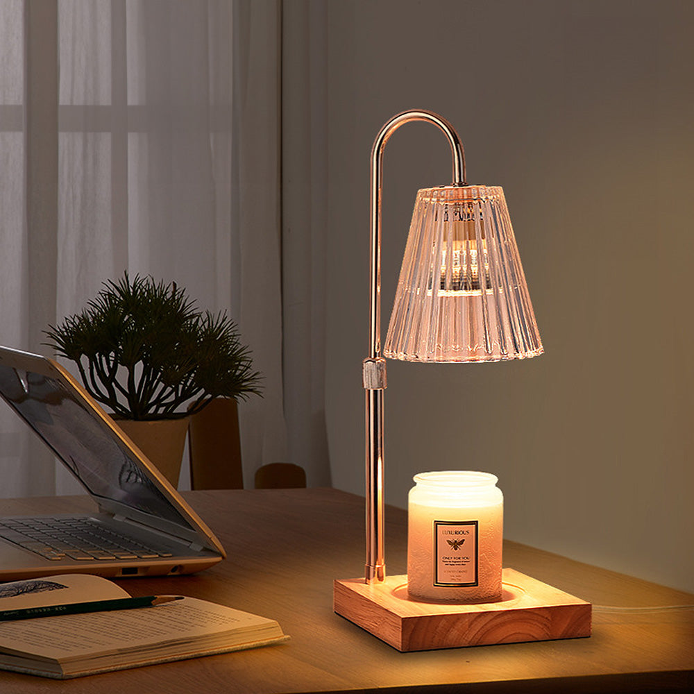 Contemporary Nordic Brown Glass Mini Warming Candle Lamp for Bedroom Ambience and Relaxation