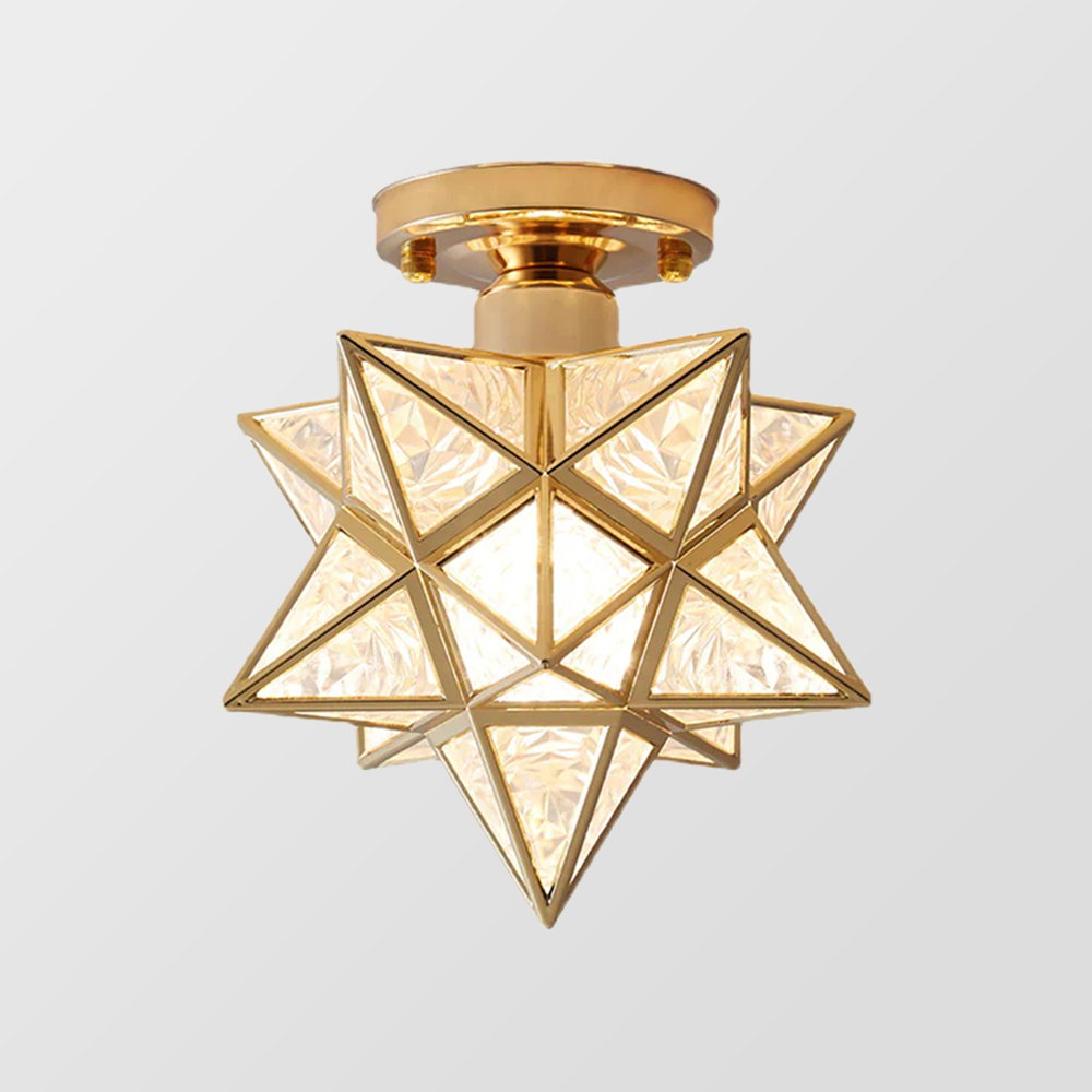 Star-Shaped Semi-Flush Mount Ceiling Light Fixture - Elegant Design for Modern Home Décor and Ambient Lighting Solutions