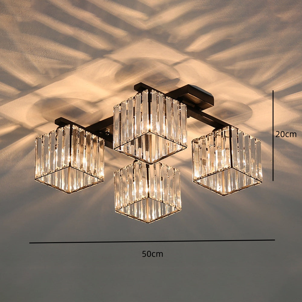 Elegant Gold Ceiling Light with Luxury Crystal Design for a Stunning Bedroom Ambiance