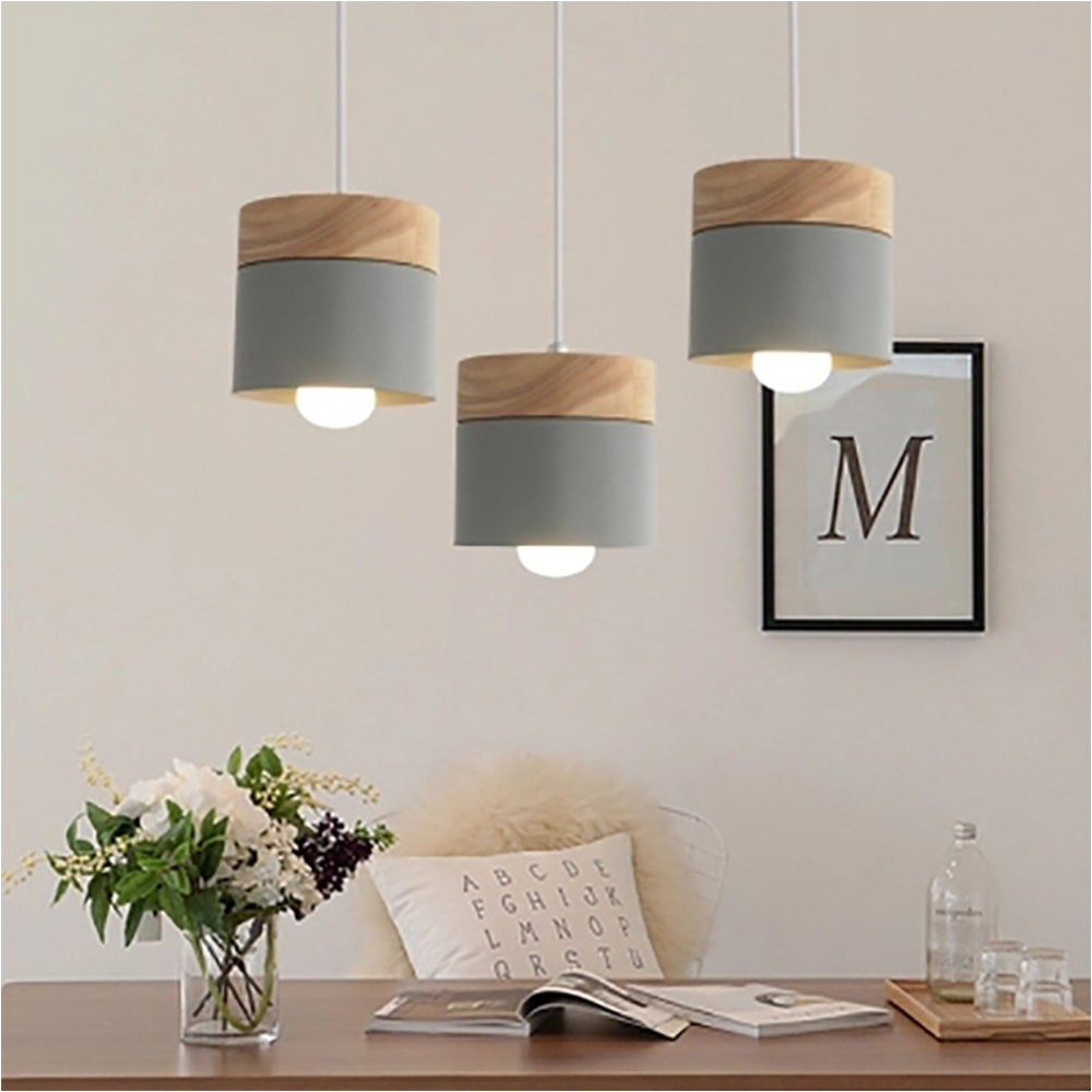 Nordic Wood Cylindrical Pendant Light – Stylish Scandinavian Hanging Lamp for Modern Home Décor and Ambient Lighting