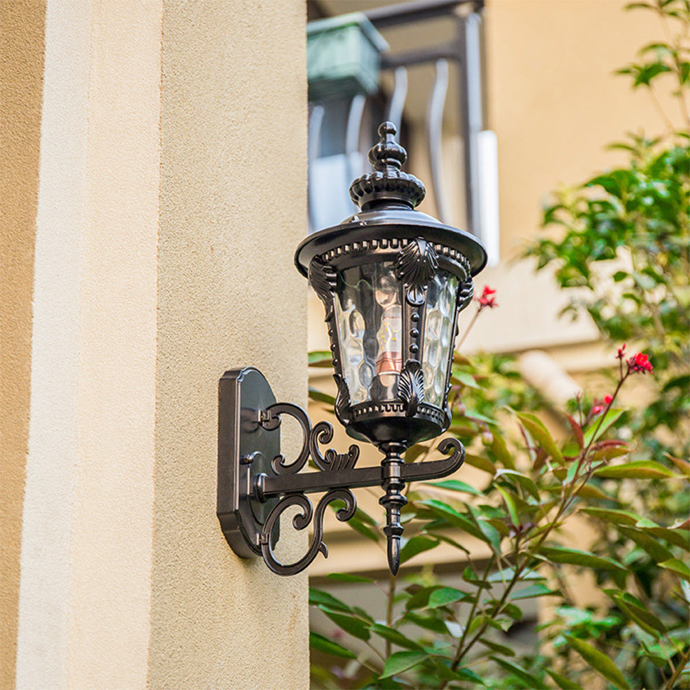 Classic Vintage-Style Glass Outdoor Wall Light Fixture for Elegant Garden and Patio Illumination