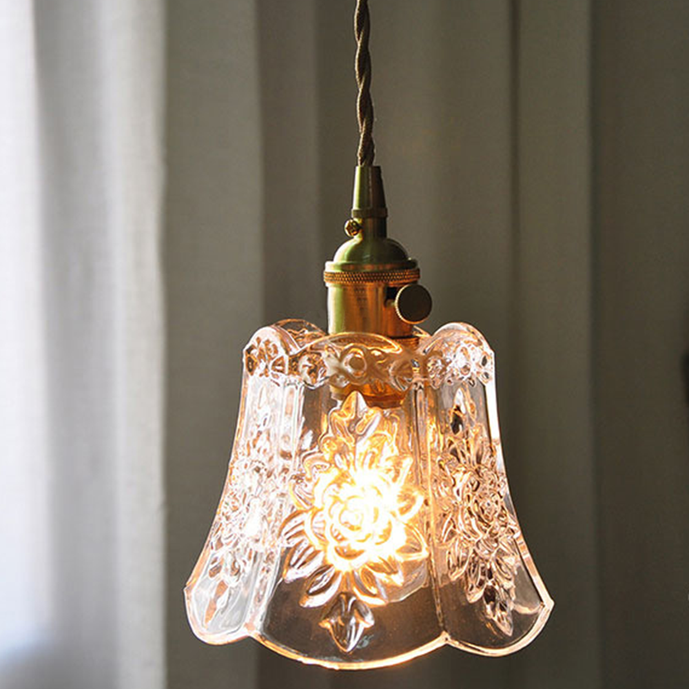 Elegant Flower Glass Pendant Light for Dining Room - Clear Design to Enhance Your Home Décor and Create a Stunning Ambience