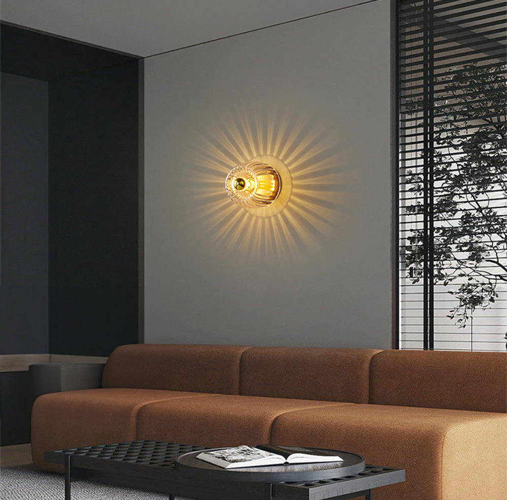 Contemporary Mini Clear Glass Wall Light Fixture for Modern Home Décor - Stylish and Elegant Illumination Solution