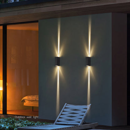 Outdoor Black Aluminium Wall Light LED Up Down
