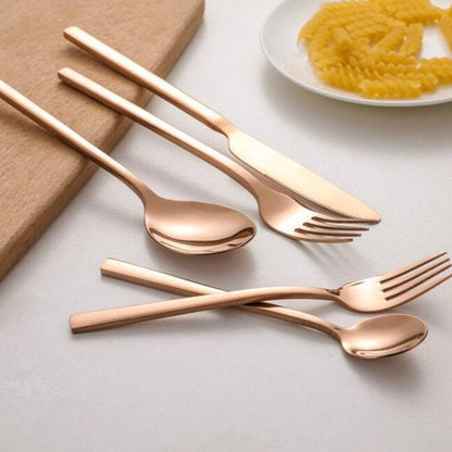Juego de cubiertos de acero inoxidable moderno plateado 30 piezas