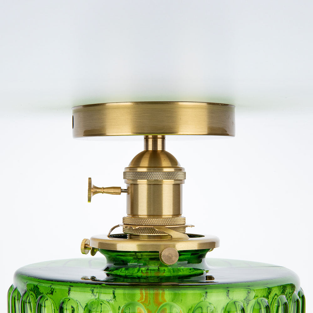 Retro Emerald Glass Pendant Light Fixture for Vintage-Inspired Home Décor and Elegant Illumination