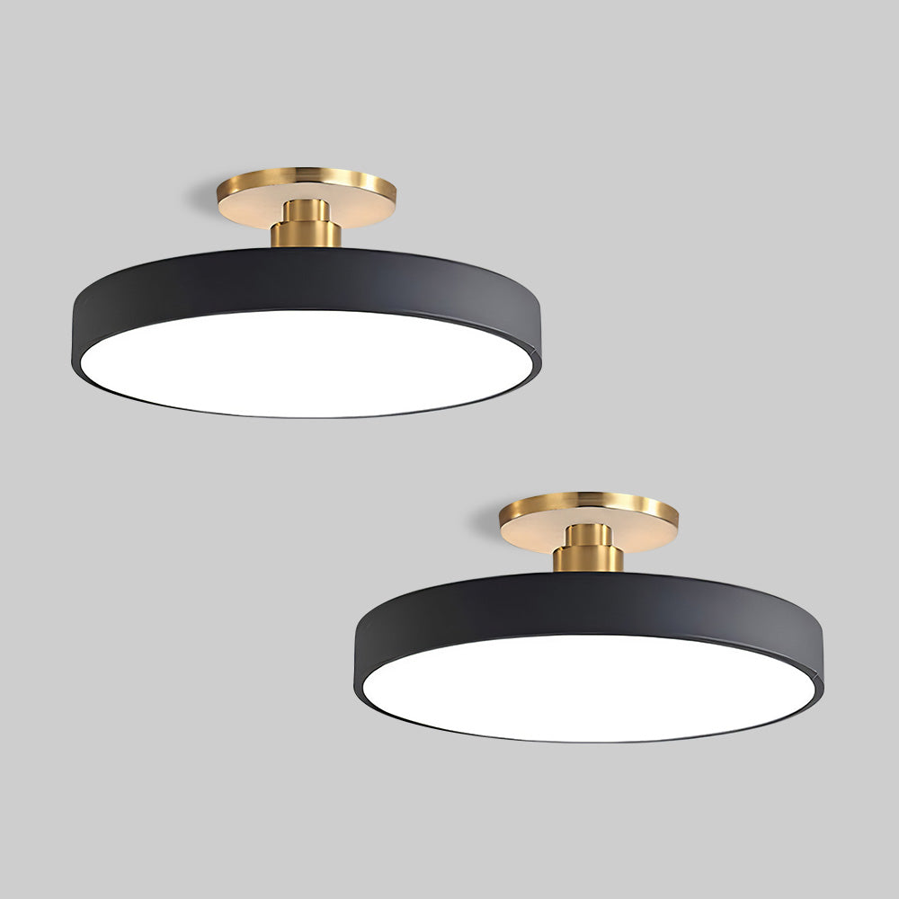 Set of 2 Dimmable Circular LED Semi Flush Ceiling Lights for Bedroom - Modern Lighting Solutions for Stylish Interiors