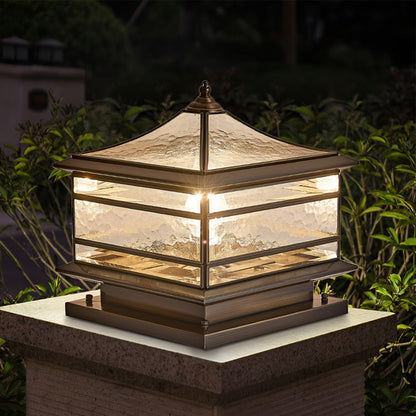 Lumière de poteau de jardin en verre cuivre extérieure