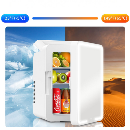 Mini-Kühlschrank mit Spiegeltür Tragbarer 12L Kühler