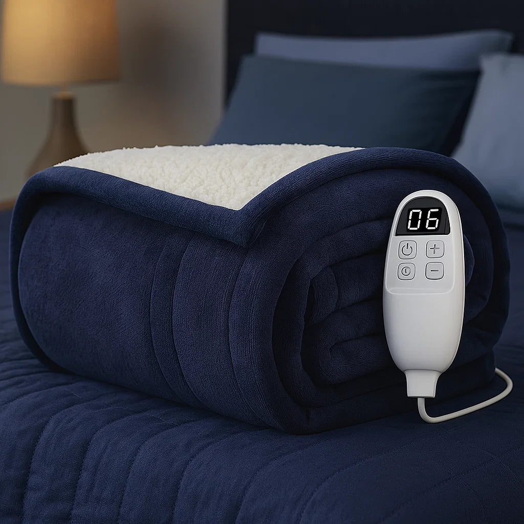 Elektrische Decke Flanell Beheizt Waschbar Timer Überwurf