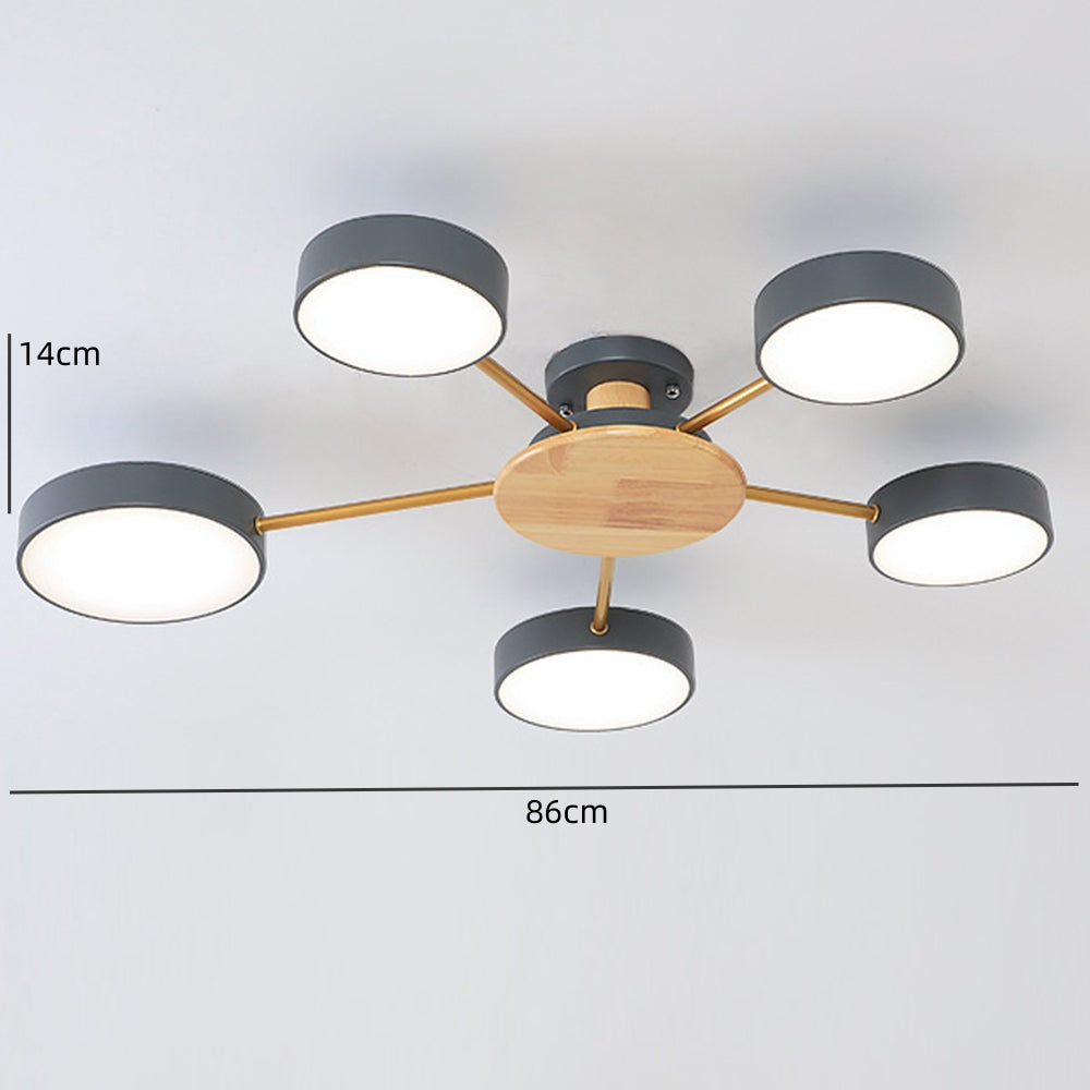 Multi-Bulb Round LED Ceiling Light for Bedrooms - Stylish Illumination for Modern Home Décor