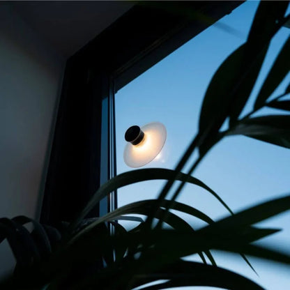 LED wall light with rechargeable suction mount