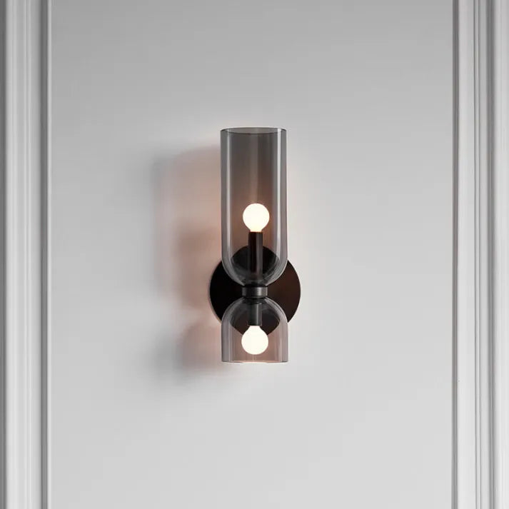 Applique moderna in vetro e ottone