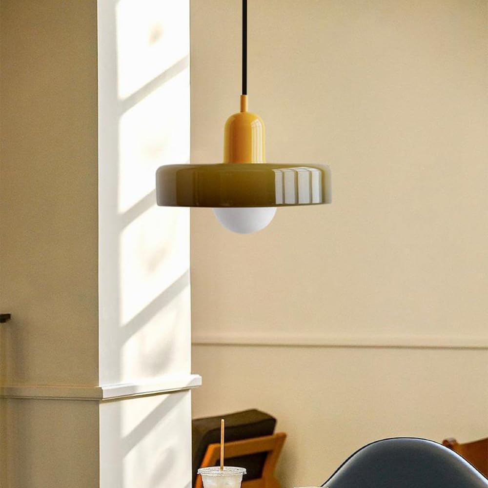 Contemporary Bauhaus Stained Glass Pendant Light with Dual Heads for Stylish Home Illumination