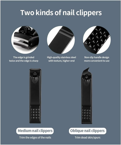 Ensemble de coupe-ongles | Trousse de toilettage en acier inoxydable pour voyage