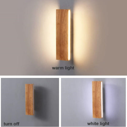 Wall Light With Rotatable Wood LED Design