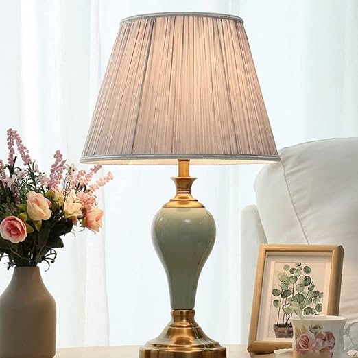 Charming Vintage Ceramics Table Lamp for Bedroom - Elegant Lighting Solution with Timeless Design and Classic Appeal