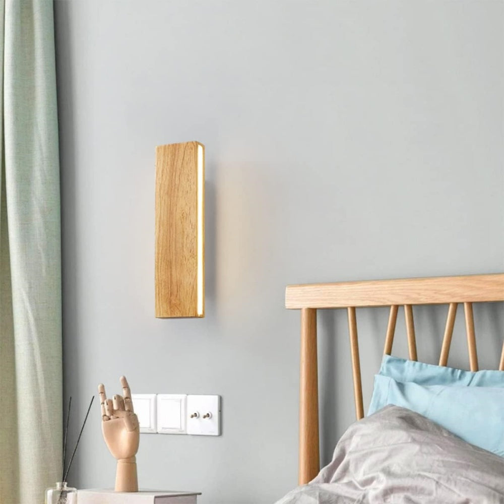 Wall Light With Rotatable Wood LED Design