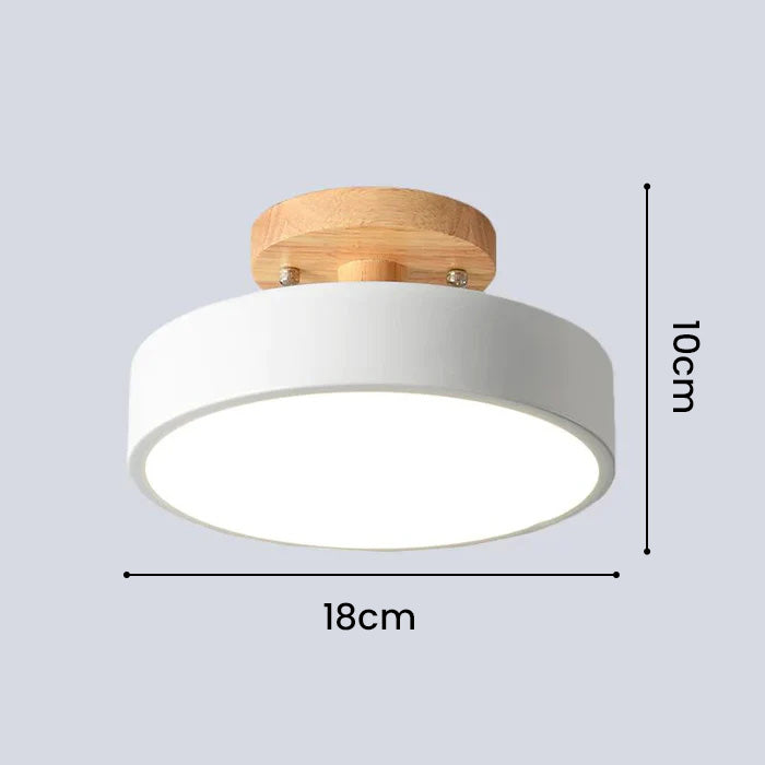 LED Ceiling Light Wooden Flush Mount Fixture