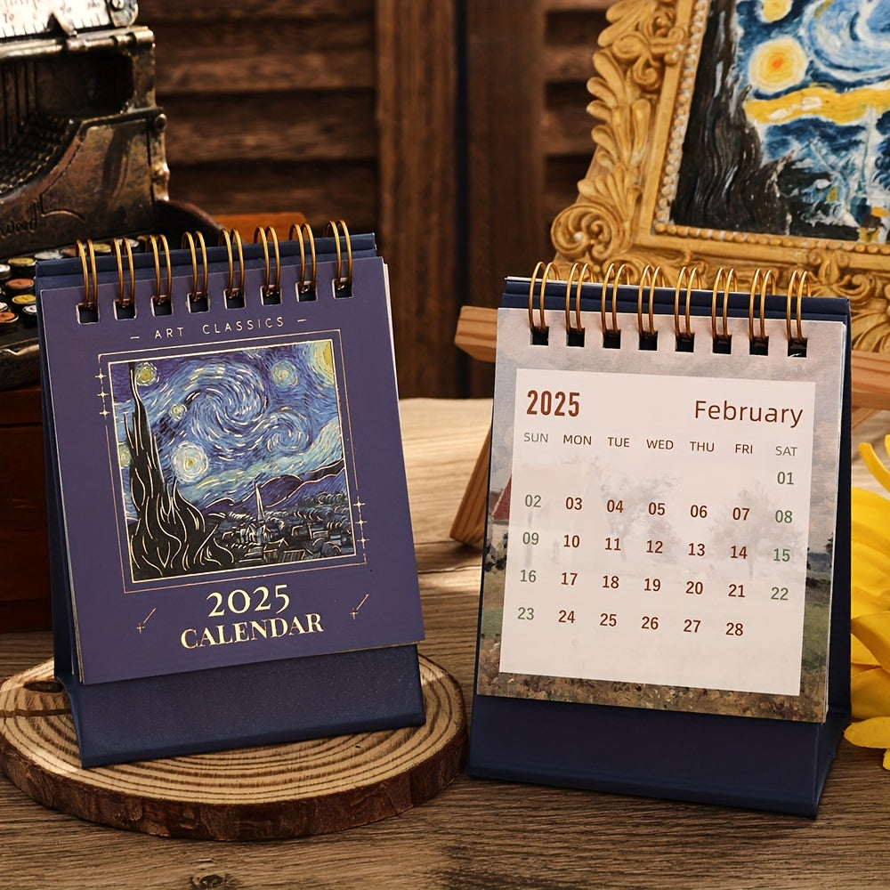 Desk Calendar with Classic Art Design