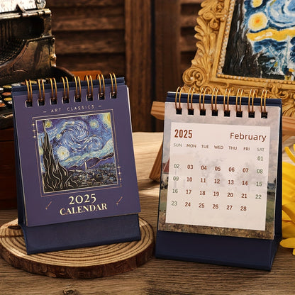 Desk Calendar with Classic Art Design