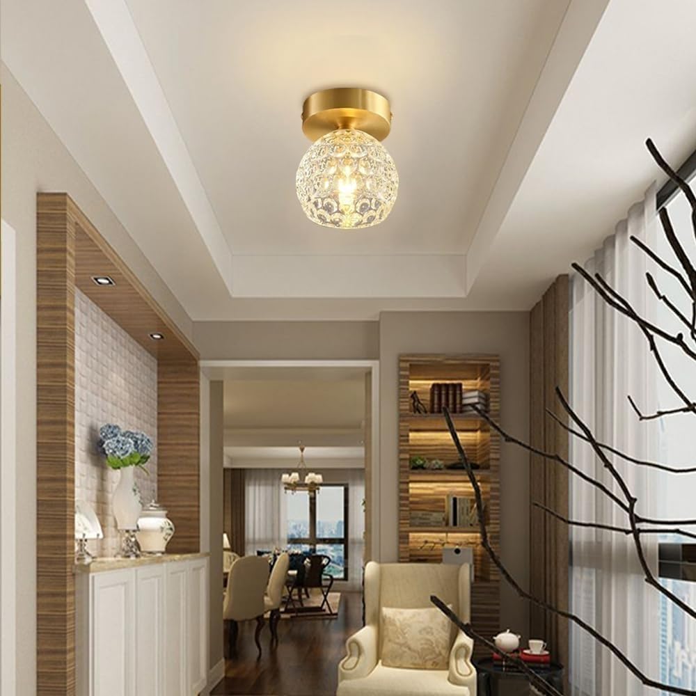 Contemporary Mini Clear Semi-Flush Ceiling Light for Hallway - Stylish and Modern Illumination Solution