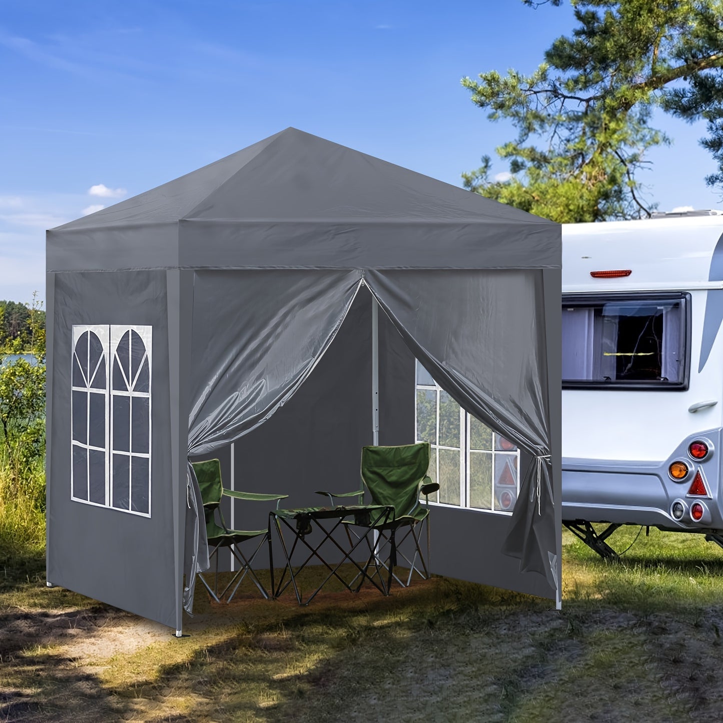 Gartenpavillon Grau Stahl Outdoor Partyzelt