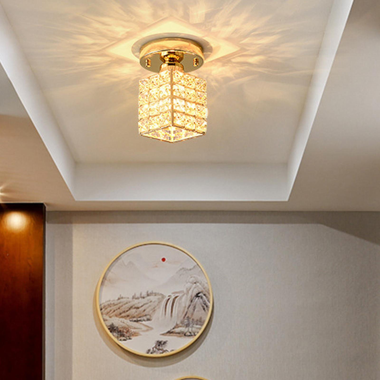 Contemporary Gold Round Glass Semi-Flush Ceiling Light for Hallway - Elegant Lighting Fixture for Modern Interiors