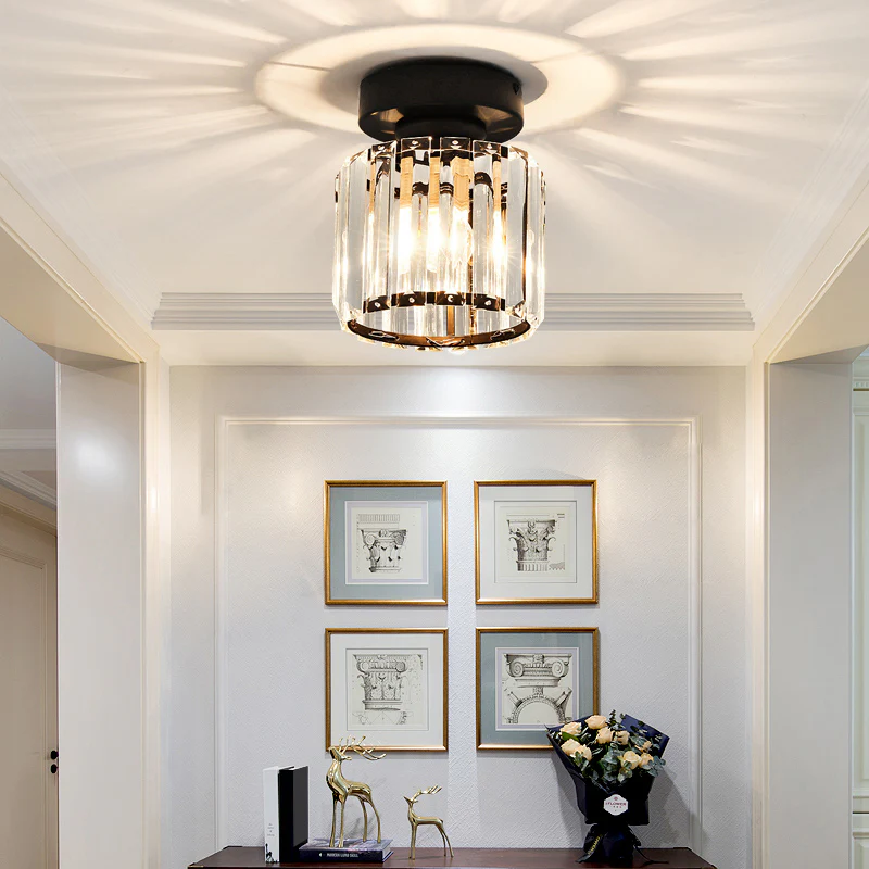 Contemporary 1-Light Flush Mount Ceiling Light for Hallway - Stylish and Modern Lighting Fixture for Home Interiors