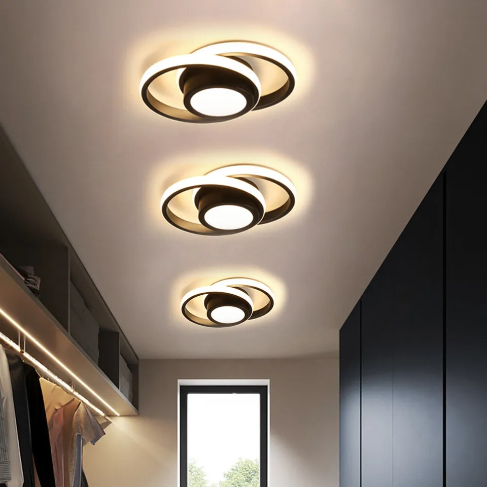 Sleek Minimalist Double Ring LED Ceiling Light Fixture for Modern Home Interiors and Contemporary Spaces