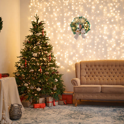 Couronne de Noël avec crèche et lumières LED