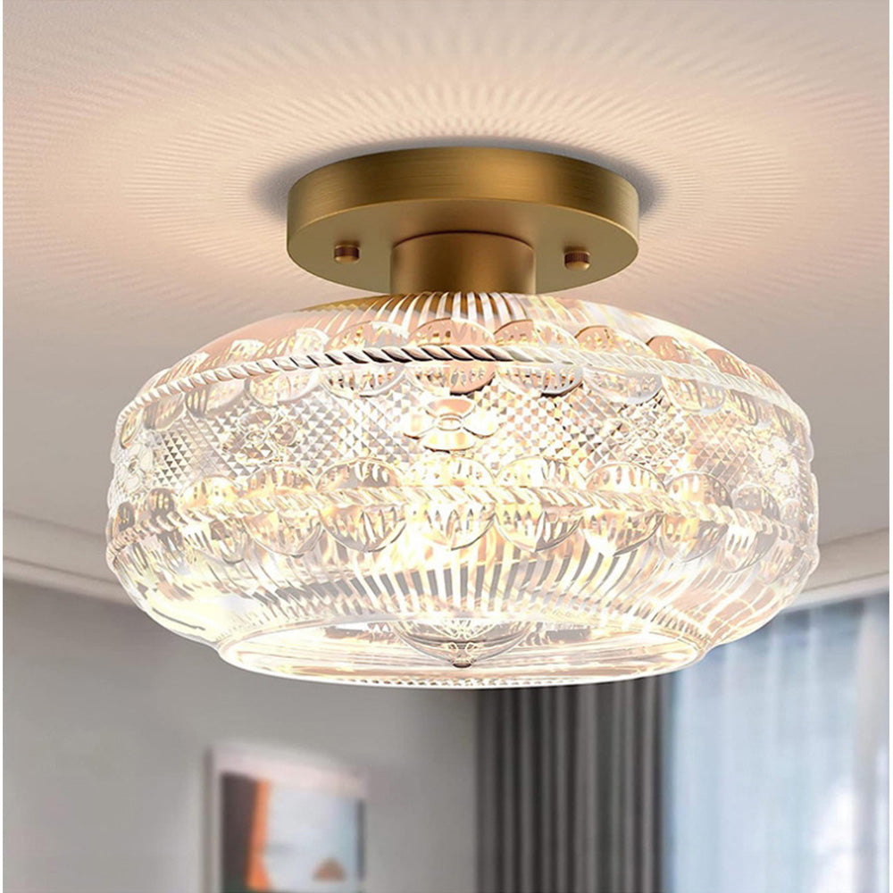 Elegant Minimalist Round Ceiling Light in Metal and Glass - Luxury Illumination for Modern Interiors