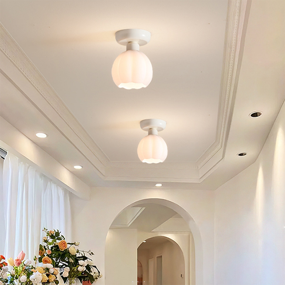 Cream Creative Corridor Aisle Glass Ceiling Light Fixture for Elegant Illumination in Hallways and Passageways