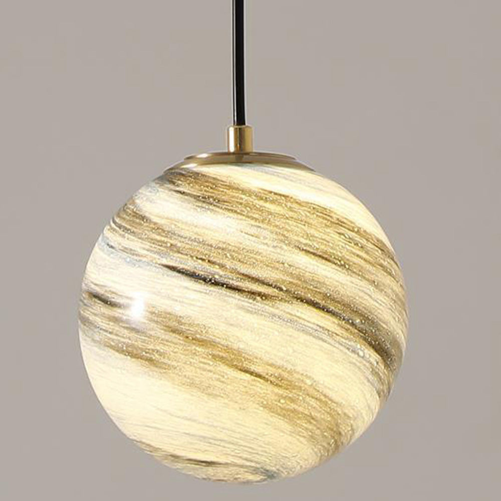 Creative Planet Glass Pendant Light for Stylish Bedroom Illumination and Modern Home Décor